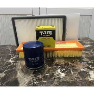 فیلتر روغن خودرو تام مدل TW 712/8 مناسب برای سمند / پژو پارس به همراه فیلتر هوا و کابین