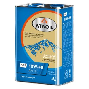روغن موتور بنزینی آتا اویل مدل 10w-40 sl حجم 4 لیتر