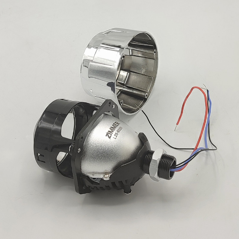 لنز چراغ خودرو دو حالته زیمر مدل L25-4300K BI-LED پایه دوکنتاکت مجموعه دو عددی