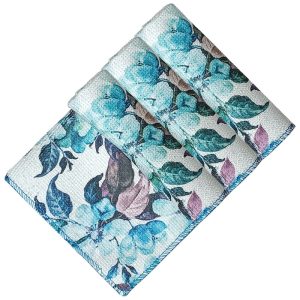 دستمال نظافت خودرو بی تی مدل رز آبی کد 25x254 بسته 3 عددی