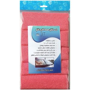 دستمال میکروفایبر نظافت خودرو بی تی 30×30 کد Pi5 – بسته 5 عددی