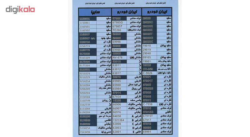 ست کامل قلم خشگیر بدنه خودرو ایران خودروان رنگ سفید ساندرو کد OV369