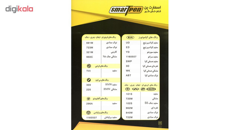قلم خشگیر بدنه خودرو اسمارت پن رنگ آبی روشن تیبا سایپا کد 6110454 حجم 15 میلی لیتر