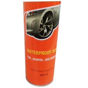 اسپری تمیز کننده لاستیک خودرو اوکی مدل WATERPROOF SHINER حجم 650 میلی لیتر