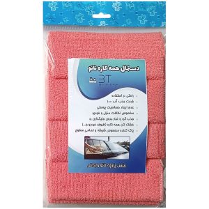 دستمال میکروفایبر نظافت خودرو بی تی – بسته 4 عددی