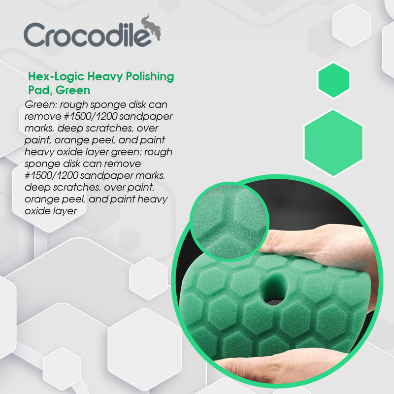 پد پولیش کروکودیل مدل بسیار زبر Heavy cutting 6in