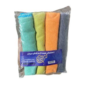 دستمال نظافت خودرو نقش جهان مدل کرک دار – بسته 4 عددی