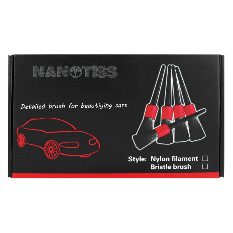 برس صفرشویی و دیتیلینگ خودرو نانوتیس مدل Detailing Brush Set کد S2024 مجموعه 5 عددی