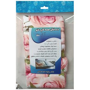 دستمال نظافت خودرو بی تی مدل رز صورتی – بسته 5 عددی