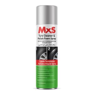 اسپری تمیز کننده و پولیش لاستیک خودرو ام ایکس اس مدل Tyre Cleaning Polish Foam MXS حجم 500 میلی لیتر