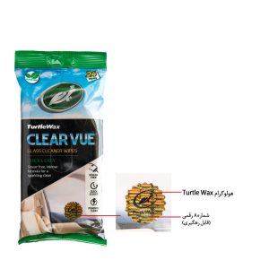دستمال مرطوب خودرو ترتل واکس مدل CLEAR VUE بسته 24 عددی