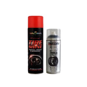 اسپری لاستیک خودرو دوپلی کالر مدل Auto حجم 550 میلی‌لیتر مجموعه 2 عددی