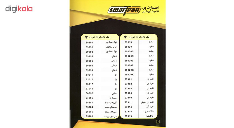 قلم خشگیر بدنه خودرو اسمارت پن رنگ نقره ای ال90-مگان رنو کد TED-69 حجم 15 میلی لیتر
